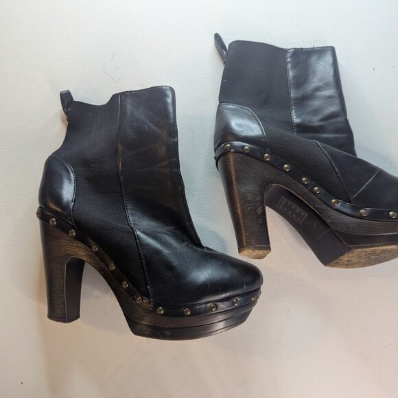 BLACK STRETCH ANKLE BOOTS SIZE 10 - Picture 2 of 4